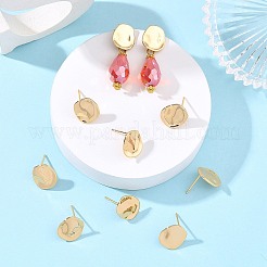 シェグレース 真鍮製スタッドピアス金具  ナゲット  カン付き  カドミウムフリーと鉛フリー＆ニッケルフリー  18KGP本金メッキ  12.5x11.5mm  穴：1.2mm  ピン：12x0.8mm&nbsp;XGRQ6M686-905G