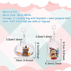 4 шт. 4 стиля мини овальные прозрачные ПВХ-кошельки на молнии для монет сумки с застежками и шариками AJEW-GO0001-94