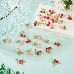 30шт 2 цвета стеклянные подвески&nbsp;PALLOY-TAC0208