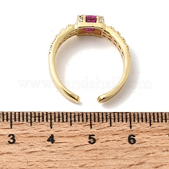 Anelli aperti con polsino in ottone micro pavé di zirconi cubici per donna&nbsp;RJEW-L343-04G