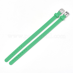 シリコン時計バンド  201ステンレススチール留め具付き  グリーン  8-7/8インチ（22.5~22.7cm）  10x3mm&nbsp;SIL-S001-03