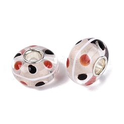 Perline europee realizzate a mano con nucleo in vetro lavorato a lume&nbsp;LAMP-Q042-02A