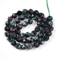 Окрашенные натуральные кунжутные нитки из бисера яшмы G-T139-8mm-47F