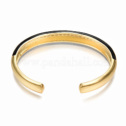 Браслеты-манжеты с прозрачным кубическим цирконием из латуни с микропаве&nbsp;BJEW-N302-004A-NF