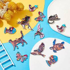 Подвески из сплава с принтом в 18 стилях ENAM-CJ0005-30