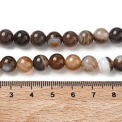 Natürliche gestreifte Achat- / Bandagatperlenstränge&nbsp;G-K166-13-8mm-02