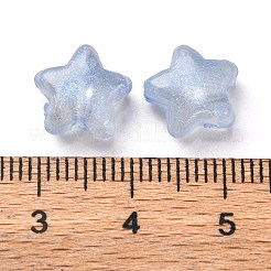 明るい透明なアクリルビーズ  キラキラビーズ  暗闇で光る  スター  ブルー  10x11x6mm  穴：2mm&nbsp;MACR-D024-24D