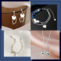 60 шт. 2 стиля 925 открытых соединительных кольца из стерлингового серебра&nbsp;STER-BBC0006-21