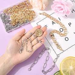 12 шт. 12 стиля 304 нержавеющая сталь и алюминиевые тросовые цепи цепь для бейсболки HJEW-SC0002-50