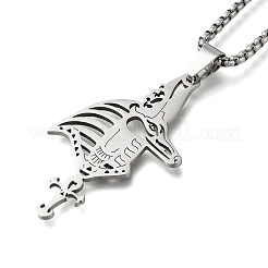 201 нержавеющая сталь египетский древний крест Анубис Анка подвеска коробка цепи ожерелья STAS-D196-05P