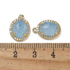 Gefärbte natürliche weiße Jade facettierte ovale Anhänger&nbsp;G-I375-02G-07
