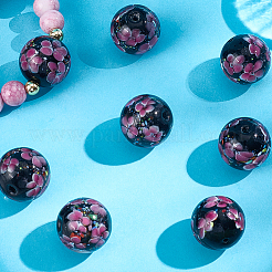10 шт. бусины-лэмпворк ручной работы с внутренним цветком LAMP-PA0001-02B