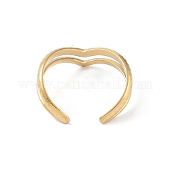 12 шт. ионное покрытие (IP) 304 нержавеющая сталь V-образные открытые манжеты кольца для женщин RJEW-G312-04G