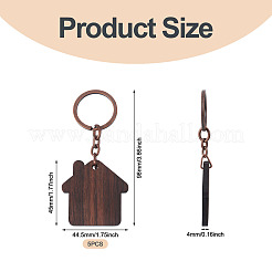 Porte-clés pendentifs en bois de noyer&nbsp;KEYC-TAC0034-06D