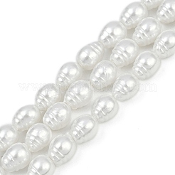 Нити бусин из искусственного жемчуга с гальваническим покрытием из фарфора BSHE-Z009-04