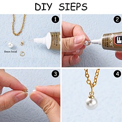 304 нержавеющая сталь чашечка жемчужные штифты булавки подвески STAS-H436-15