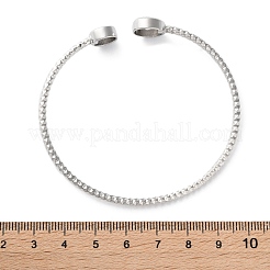 Прозрачный кубический цирконий открытый браслет-манжета BJEW-G737-01P-03