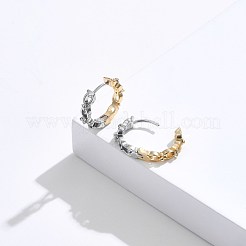 真鍮製キュービックジルコニアフープピアス  透明  プラチナ·ゴールデン  18mm&nbsp;EJEW-BB70426