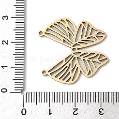 ステンレスペンダント201個  バタフライチャーム  レーザー切断  18KGP本金メッキ  27x26.5x1.5mm  穴：1.4mm&nbsp;STAS-Q341-19G