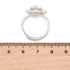 Verstellbare Ringkomponenten aus Messing mit Mikropavé-Fassung aus Zirkonia&nbsp;KK-CBAC351-02P
