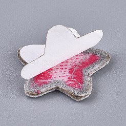 コンピューター化された刺繡布自己粘着性の再利用可能なパッチ  パッチにこだわる  子供服用  ジャケット  ジーンズ  バックパック  スター  濃いピンク  20x21x2mm&nbsp;DIY-I033-20E