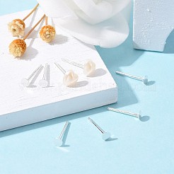 925スターリングシルバー製スタッドピアスパーツ  スタンプ925個付きイヤリングポスト  銀  トレイ：3mm  11.5mm  ピン：0.8mm&nbsp;X-STER-K167-045B-S