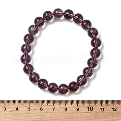 Bracelets extensibles en perles rondes d'améthyste naturelle pour femmes&nbsp;BJEW-L712-B04-8mm