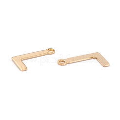 ステンレススチールチャーム201個  アルファベット  18KGP本金メッキ  文字L  12x7.5x0.6mm  穴：1.4mm&nbsp;STAS-C021-06G-L