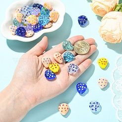 1 нить бусин ручной работы в технике лэмпворк с выпуклыми краями&nbsp;LAMP-YW0004-10