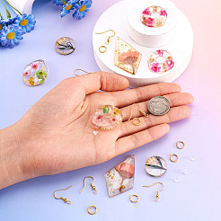 Наборы для самодельных сережек-подвесок из смолы с сухоцветами&nbsp;DIY-TA0010-83