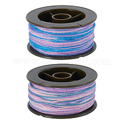 2 rouleau de cordons ronds torsadés en polyester teints en segments de 2 couleurs&nbsp;OCOR-TA0003-59B
