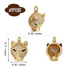 5шт латунные микро паве прозрачные и зеленые подвески из кубического циркония ZIRC-SZ0003-18