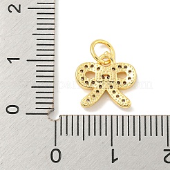 Placage de crémaillère en laiton micro pavé pendentifs en zircone cubique claire&nbsp;KK-B093-01A-G