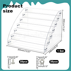 7-ярусные прямоугольные акриловые стойки для лака для ногтей ODIS-WH0058-29