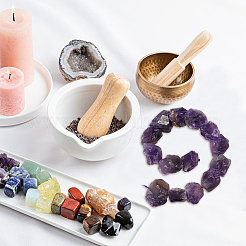 Грубые сырые натуральные аметистовые бисерные пряди G-OC0003-75