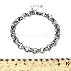女性用304ステンレススチールローロチェーンブレスレット  ステンレス鋼色  6.89インチ（17.5cm）&nbsp;BJEW-A160-05P