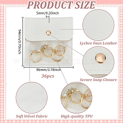 36 sac de rangement pour bijoux en cuir PU avec bouton en fer&nbsp;ABAG-GO0001-33B