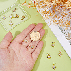 12 шт. 2 стиля латунные подвески с микропаве и кубическим цирконием&nbsp;KK-DC0004-83