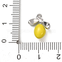 304ステンレスペンダント  エナメル  レモンチャーム  ステンレス鋼色  15x12x5mm  穴：1.2mm&nbsp;STAS-K329-11P