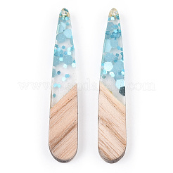 Pendentifs en résine transparente et bois blanc&nbsp;RESI-TAC0021-80