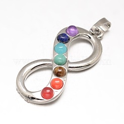 Mischform Chakra Schmuck Messing Natur & Synthetik Mischstein Anhänger&nbsp;KK-J298-M3-NR