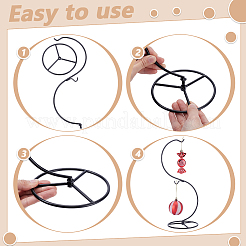 Espositore per piante in ferro a forma di S con ganci&nbsp;AJEW-WH0709-295
