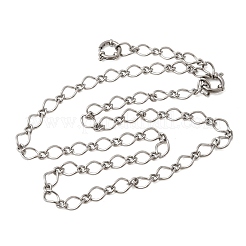 Ожерелье из витых овальных звеньев из нержавеющей стали 201 толщиной 7.5 мм&nbsp;NJEW-K302-18P