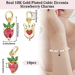 10шт латунные подвески из кубического циркония с микро-паве&nbsp;KK-BBC0010-31