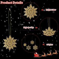 36шт снежинка пластиковая подвеска украшения&nbsp;DIY-CP0013-33C