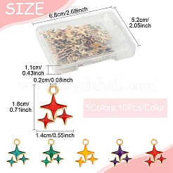 50шт 5 цвета сплава эмалевые подвески&nbsp;ENAM-FS0002-30