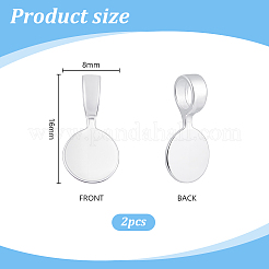 2 шт. 925 плоские клеящиеся скобы из стерлингового серебра STER-PH0003-96