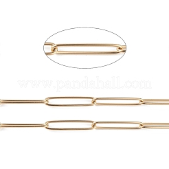 304ステンレススチールペーパークリップチェーン  溶接されていない  スプールで  ゴールドカラー  20x4x1mm  約32.81フィート（10m）/ロール&nbsp;CHS-C006-11G