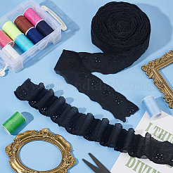 Кружевная отделка из полого цветка из полиэстера OCOR-WH0085-39B