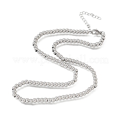 4 mm runde Perlenketten aus Edelstahl 304 für Damen und Herren&nbsp;SA-CBAB767-16P